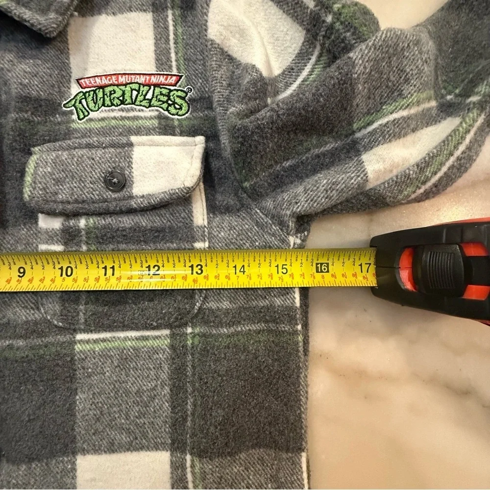 Boys' Teenage Mutant Ninja Turtles Shacket - Green/Charcoal Gray size S 6/7